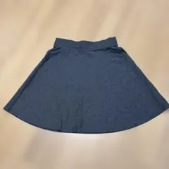 ダークグレー フレアスカート 伸縮性ウエスト