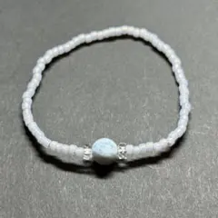 BB21 天然石 パワーストーン 1粒 ラリマー シードビーズ ブレスレット