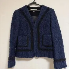 VOUS ÊTES ノーカラージャケット 38 ネイビー