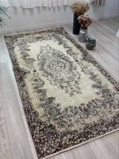 ベージュ好きさんにおすすめ！ ラグ 195×118cm トルコ ヴィンテージ