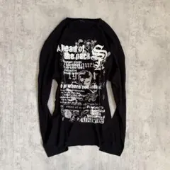 メッシュジャカード ブランクスカル モックネックTシャツ ホワイト