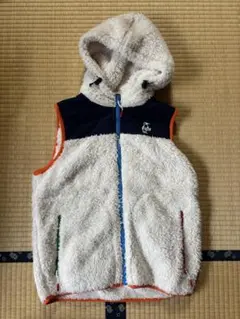 CHUMS フリースベスト L ホワイト/ネイビー