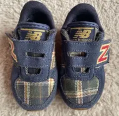 new balance KV220 ネイビー チェック スニーカー 12cm