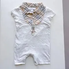 Burberry チェック襟　ロンパース 6M 70cm カバーオール　半袖