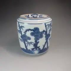 京焼 富岡静山作 染付 竹絵 水指 (共箱付き） - メルカリ