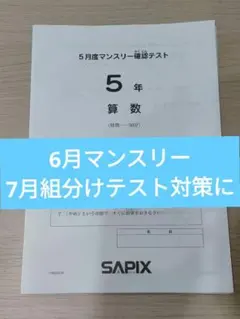 2026年最新】サピックス 5年 マンスリー確認テストの人気アイテム