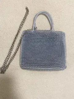 アンテプリマ風　ワイヤーバッグ　シルバー