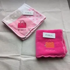 フルラ FURLA ピンク タオルハンカチ 2枚セット