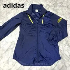 【美品】adidas ネイビー フルジップ ウィンドブレーカー ウィンブレ