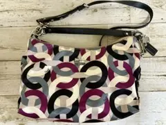 COACH コーチ オプアートチェーンリンクヘイリー 2WAY ショルダーバッグ