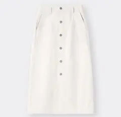 【美品】GU 白スカート ホワイト デニム ナロースカート