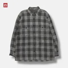 K*i様 00s OLD UNIQLO フランネルチェックシャツ グレー M