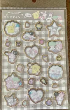 サンリオ　キャンディシール　ストーン付き　 くすみカラー