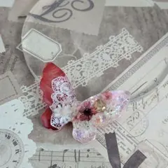 ＃304 ワインレッド✴レース✴ジュエル✴レジンヘアゴムキーホルダーブローチ