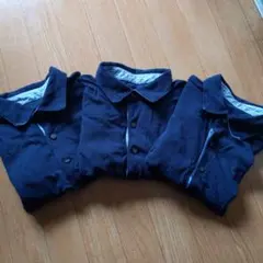 Muji 無印良品 鹿の子ポロシャツ 3枚セットネイビー Lサイズ