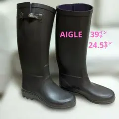 AIGLE レインブーツ ダークブラウン39㌅ (24.5㌢〜25㌢)のサムネイル