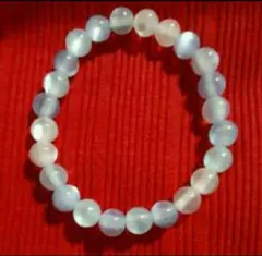 キャッツアイ　ビーズブレスレット　ブルー系