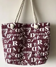 ロゴプリント ファスナー付きトートバッグ