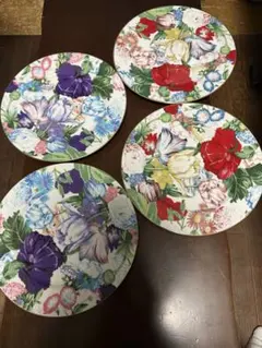 Yamato花柄陶器大皿4枚セット 直径　約27センチのサムネイル