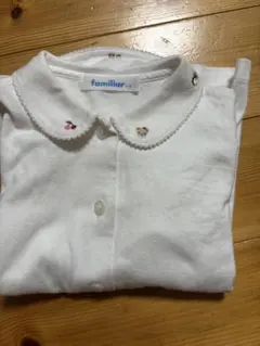 familiar 110 ホワイト 襟付き長袖ブラウス