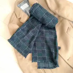 マフラー ネイビー グリーン チェック