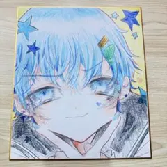 手書きイラスト　アナログ　色紙　一点物