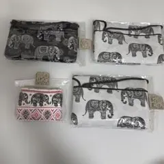 タイで購入CHANG THAI 象柄ポーチ 4点セットのサムネイル