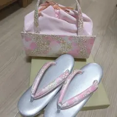 i*o様 ピンク 花柄 和装用バッグと草履セット