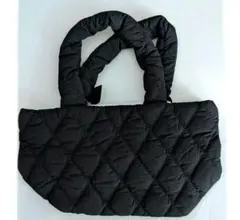 ブラックキルティングトートバッグ