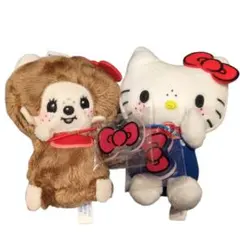 モンチッチ×ハローキティ おそろいアクリルチャーム付きマスコット　２種