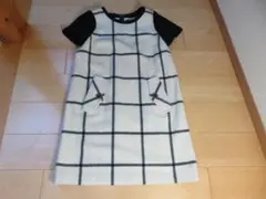 バーバリーブルーレーベル チェック柄 アイボリー半袖ひざ丈ワンピース サイズ36