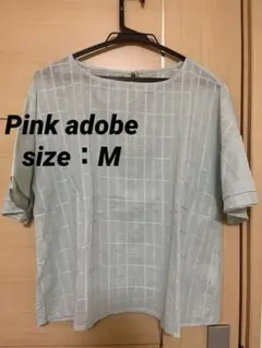 Pink adobe ピンクアドベ　トップス　チェック　半袖のサムネイル