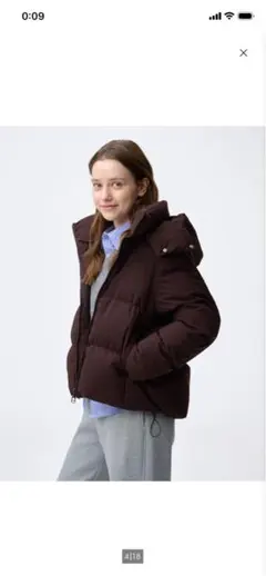 GU ウィメンズ ダウンジャケット ダークブラウンXL