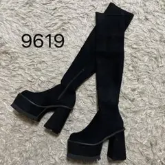 9619＊新品 EMODA スクエアフィットロングブーツ 厚底