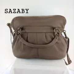 極美品　SAZABY　レザー 2way ハンドバッグ ショルダー　ブラウン