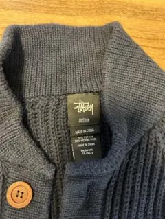 Stussy ショールカラー ニット カーディガン ネイビー Mのサムネイル
