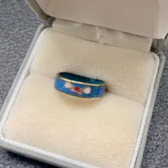 487遺品整理品　リング　指輪　七宝焼？　ゴールド？　金？　メッキ？　13号