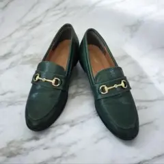 【美品】RETRO GALLERY グリーン ローファー　Lサイズ