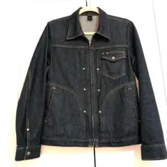 Pledge デニムジャケット Gジャン 濃紺 ジップアップ メンズ