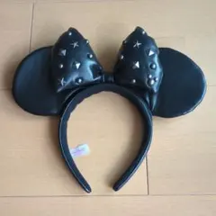 ディズニーリゾート ミニー カチューシャ レザー スタッズ ブラック
