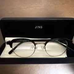JINS ブラックメタルオーバルフレーム眼鏡