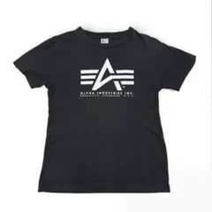【ALPHA INDUSTRIES】アルファ ロゴプリント Tシャツ 黒 M