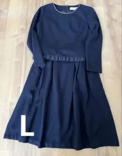 ショコラフィネローブ/セットアップ/フリルトップス/ツイードラメ【Ｌ】ママ入園