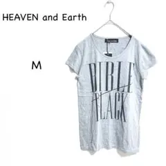 ヘブンアンドアース 半袖Tシャツ M グレー バックプリント ロゴT タグ付のサムネイル