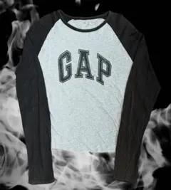 00s archive old GAP ロンT 長袖　黒　グレー　Y2K Sのサムネイル