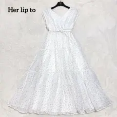 Herlipto Tiered Polka-Dot Long Dress M