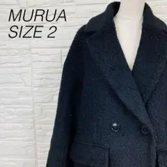 MURUA ムルーア チェスターコート ロング ダブル ブラック サイズ2のサムネイル