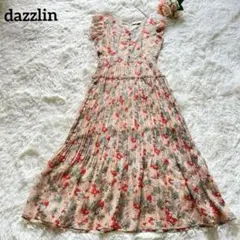 dazzlin ダズリン シフォン ノースリーブ プリーツ ロングワンピース