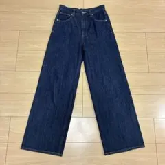 GU デニム ハイウエストセミワイドジーンズ