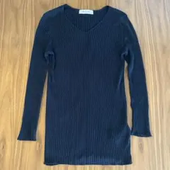 Demi-Luxe BEAMS リブニット Vネック ブラックのサムネイル